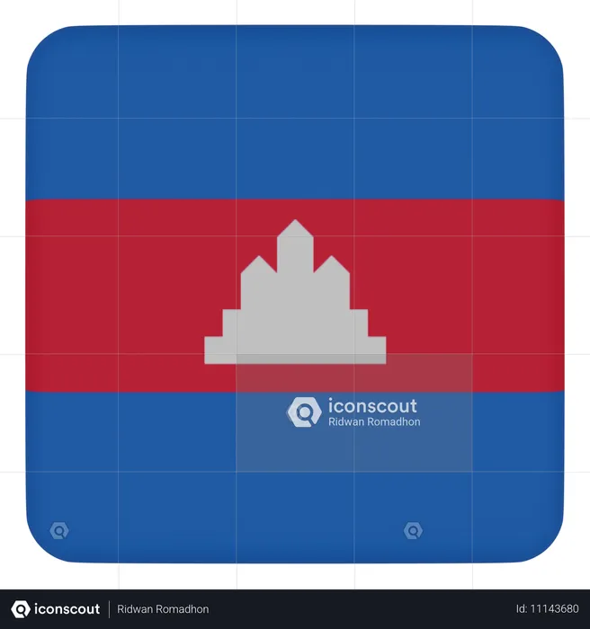 Cambodia Flag 3D Icon