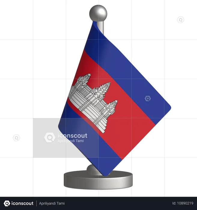 Cambodia Desk Flag  3D Icon