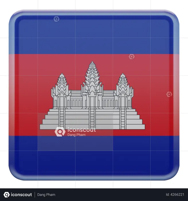 Cambodia Flag Flag 3D Illustration