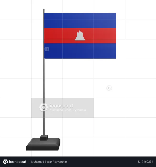 カンボジアの国旗 Flag 3D Icon