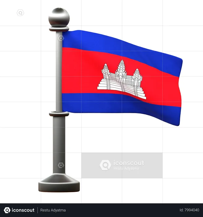 Cambodia Flag Flag 3D Icon