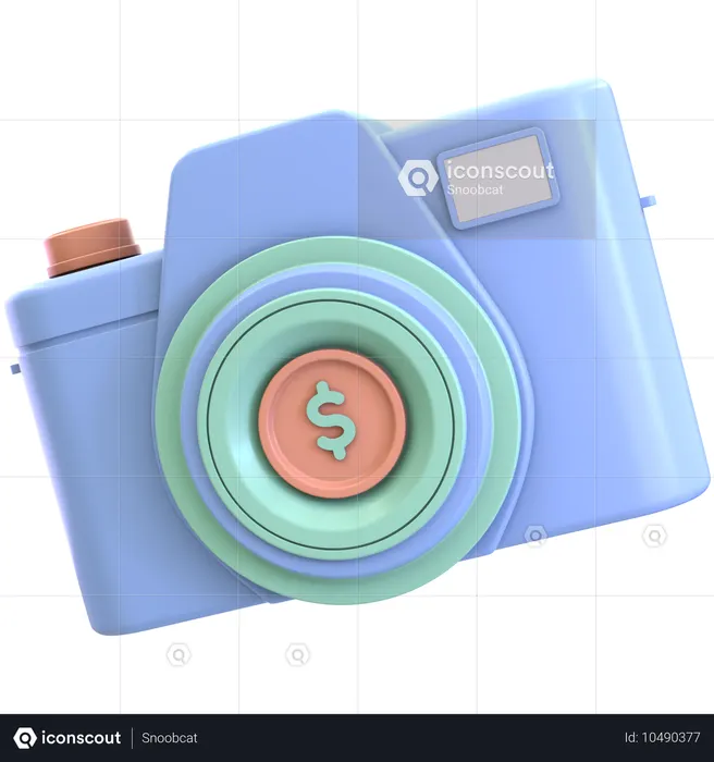 Câmera com moeda  3D Icon