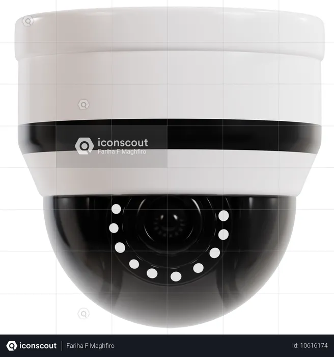 Câmera CCTV Dome Moderna  3D Icon