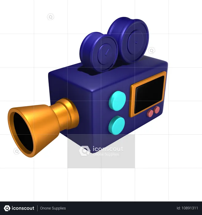 Caméra de cinéma  3D Icon