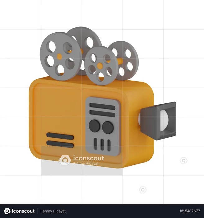 Caméra de cinéma  3D Icon