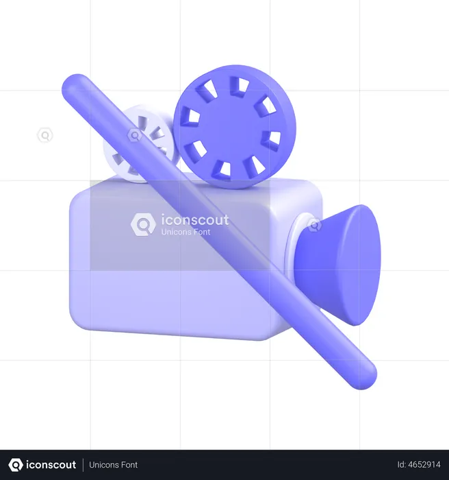 Câmera de vídeo proibida  3D Icon