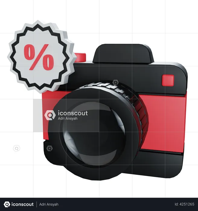 Camera Discount  3D Illustration