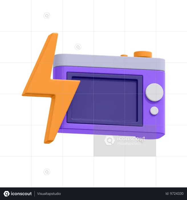 Camera Flash On  3D Icon