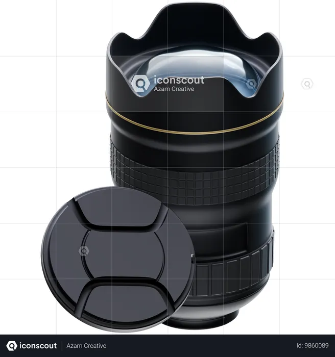 Camera Lens + Cap  3D Icon