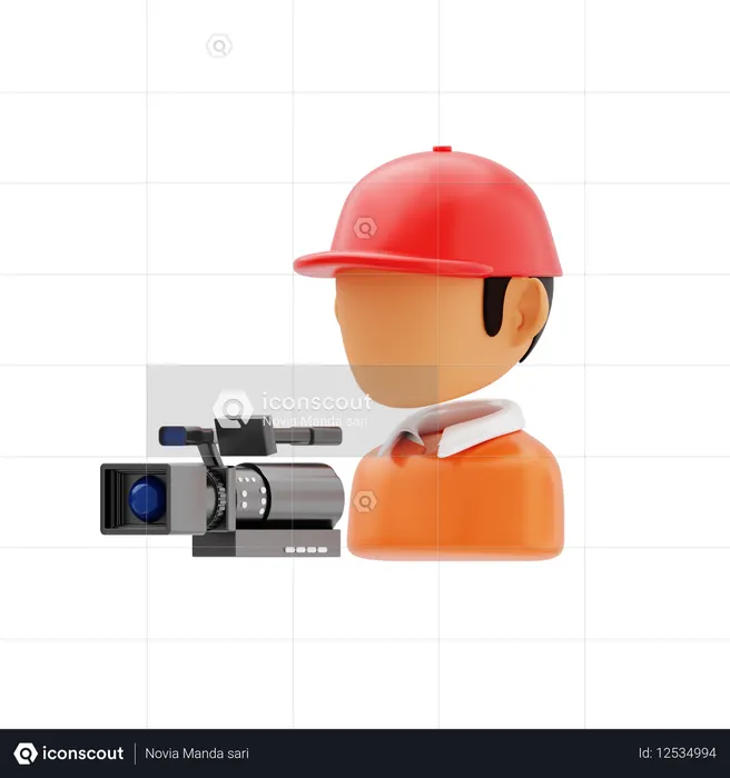 カメラマン  3D Icon