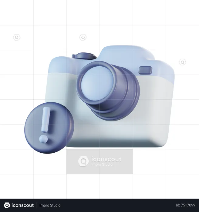 Camera Signal Exclamation  3D Icon