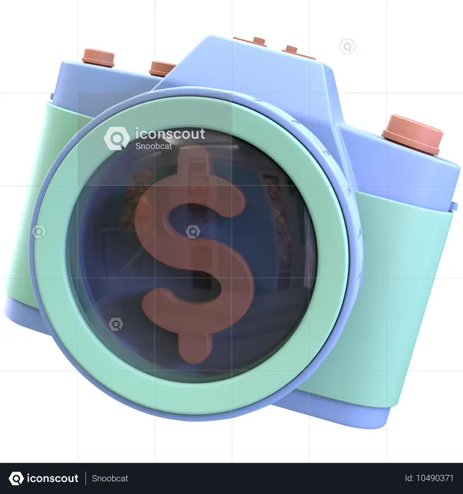 Camera With Dollar Symbol  3D Icon