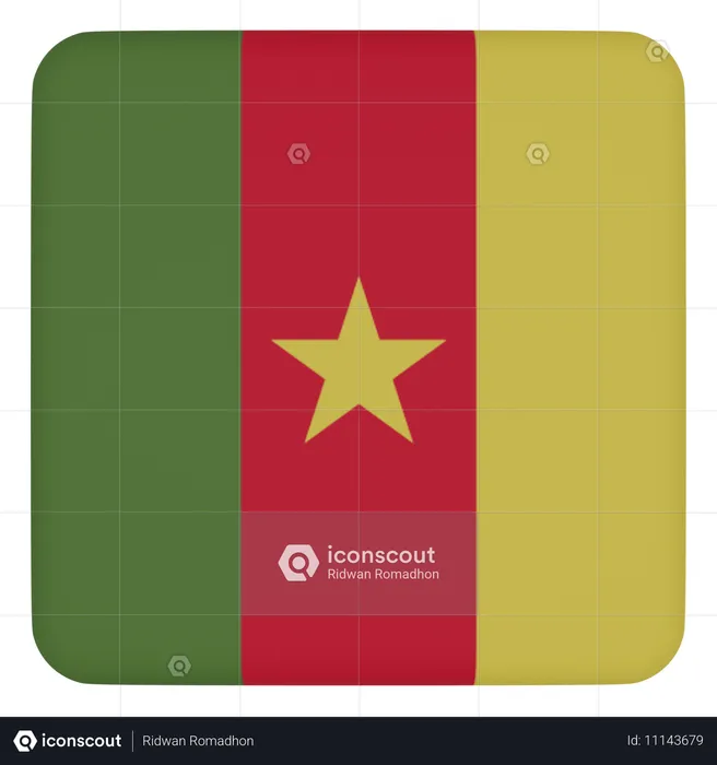 Cameroon Flag 3D Icon