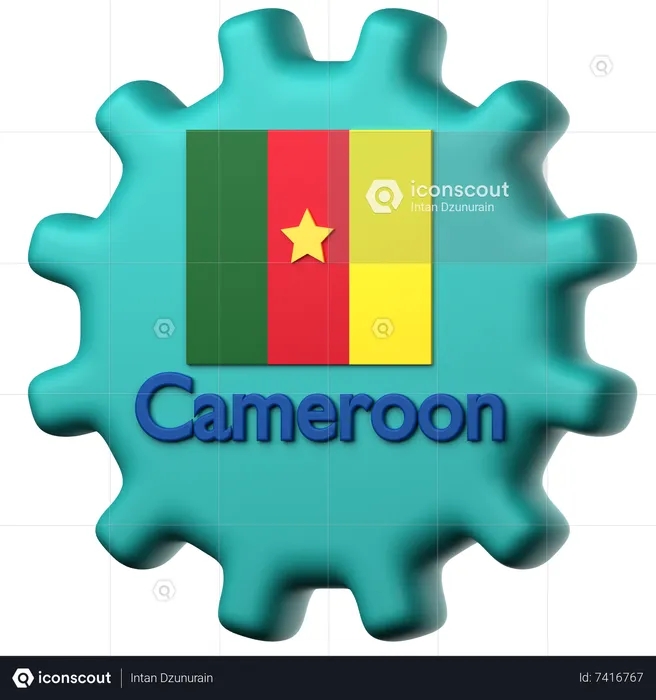 Cameroon flag  3D Icon