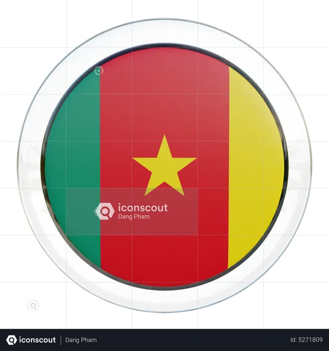 Cameroon Round Flag Flag 3D Icon