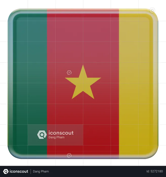Cameroon Square Flag Flag 3D Icon