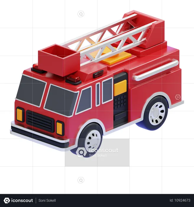 Caminhão de bombeiros  3D Icon