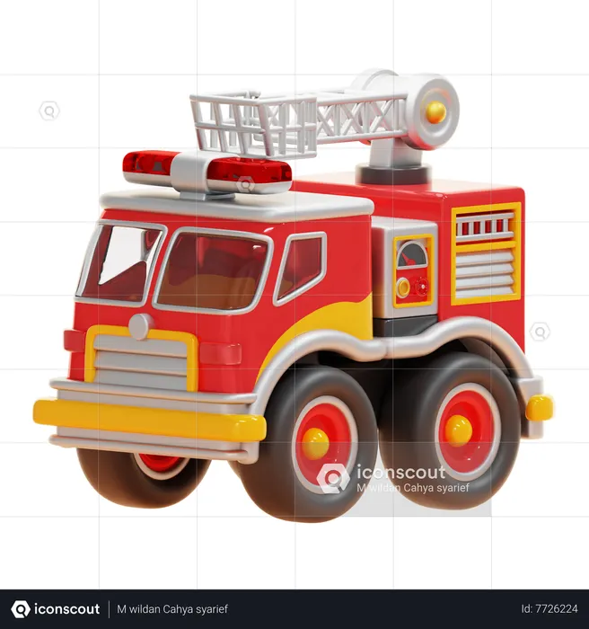 Caminhão de bombeiros  3D Icon