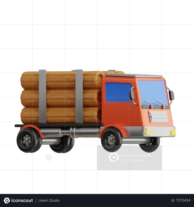 Caminhão de toras  3D Icon
