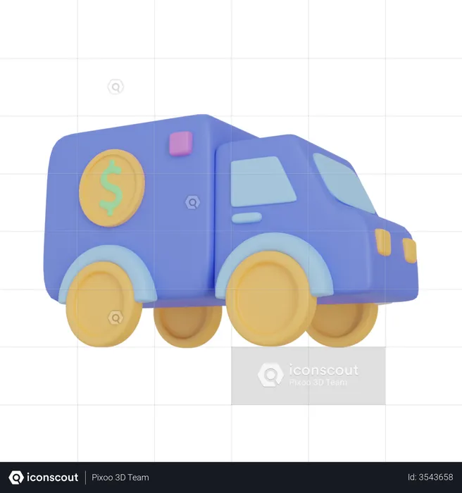 Camion de dinero  3D Illustration