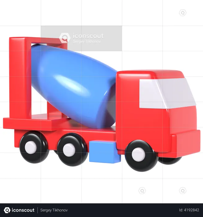Camión de hormigón  3D Illustration
