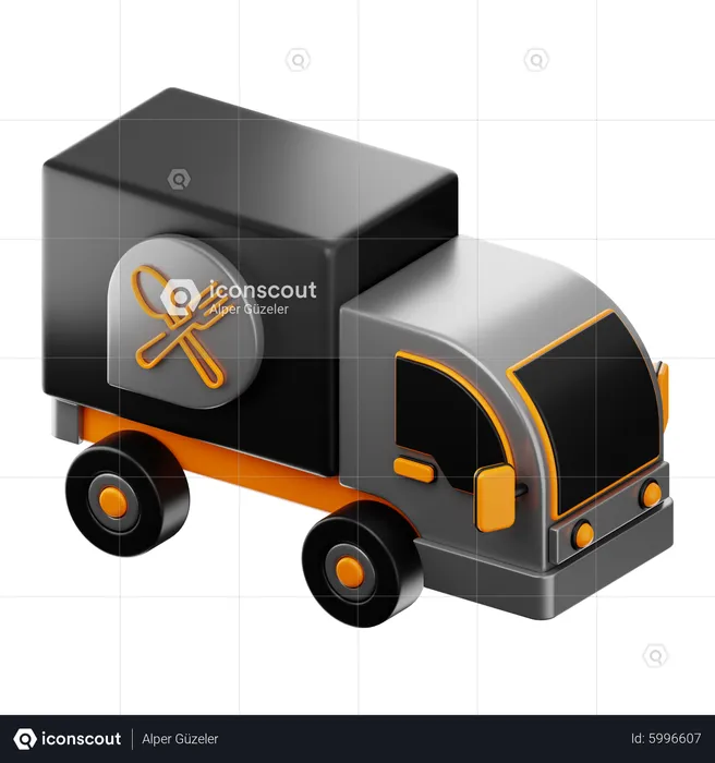 Camion de livraison de nourriture  3D Icon