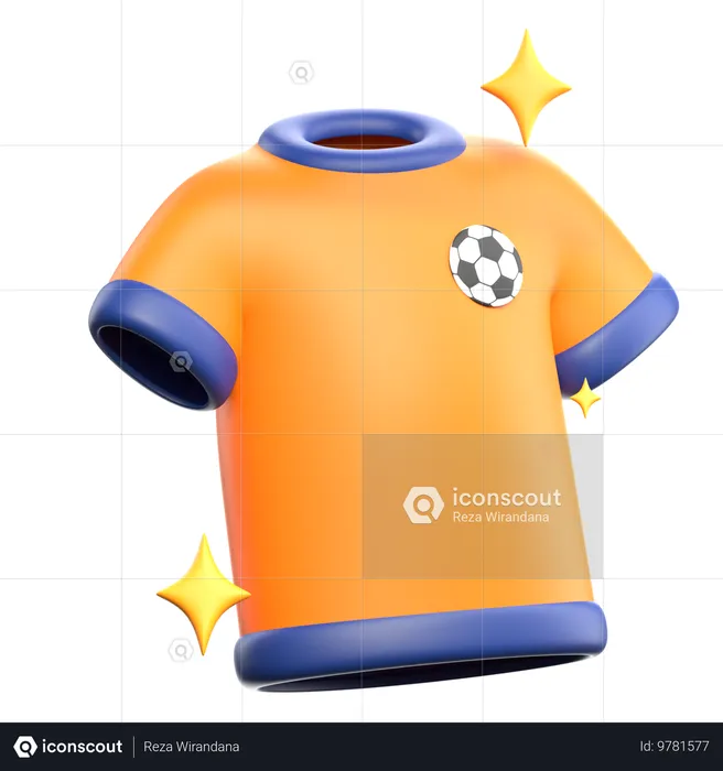 Camisa de futebol laranja  3D Icon