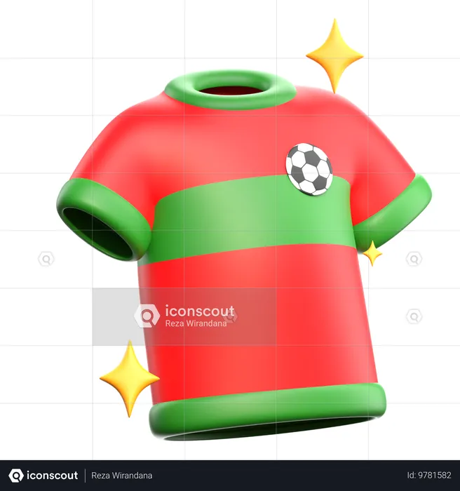 Camisa de futebol vermelha  3D Icon