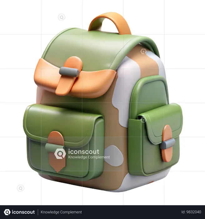 Camouflage Backpack  3D Icon