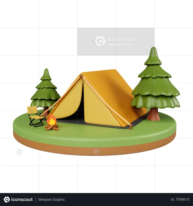 Camp  3D Icon