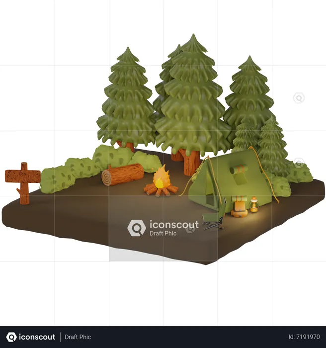 Camp Site  3D Icon