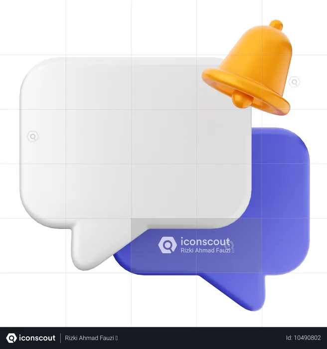 Sino de notificação de bate-papo em branco  3D Icon