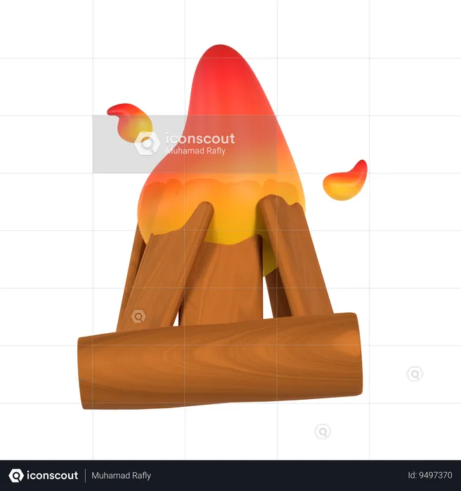 Campfire  3D Icon