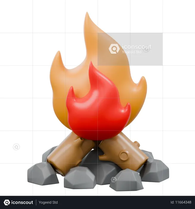 Campfire  3D Icon