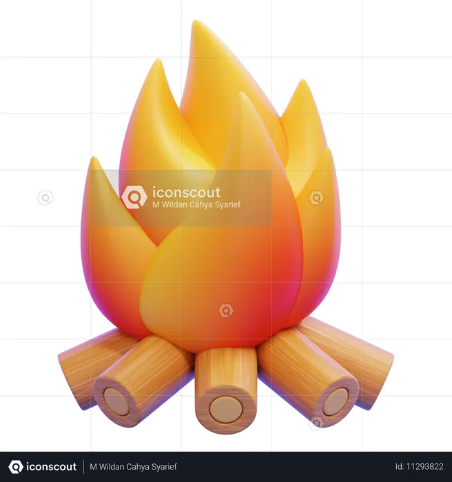 Campfire  3D Icon