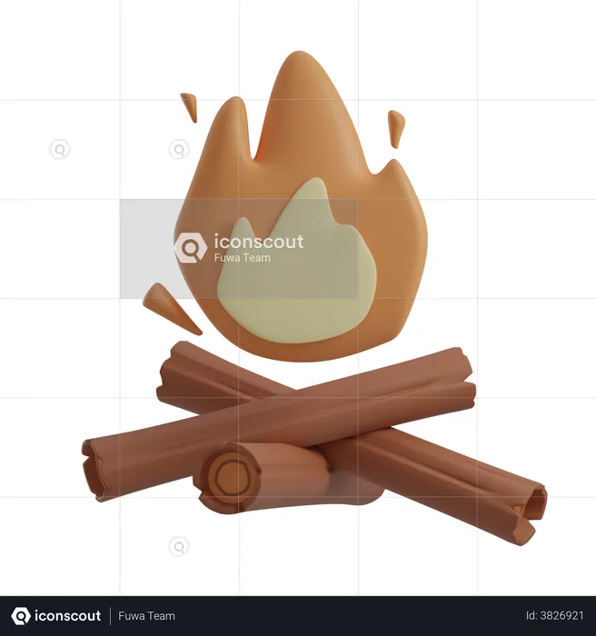 Campfire  3D Illustration