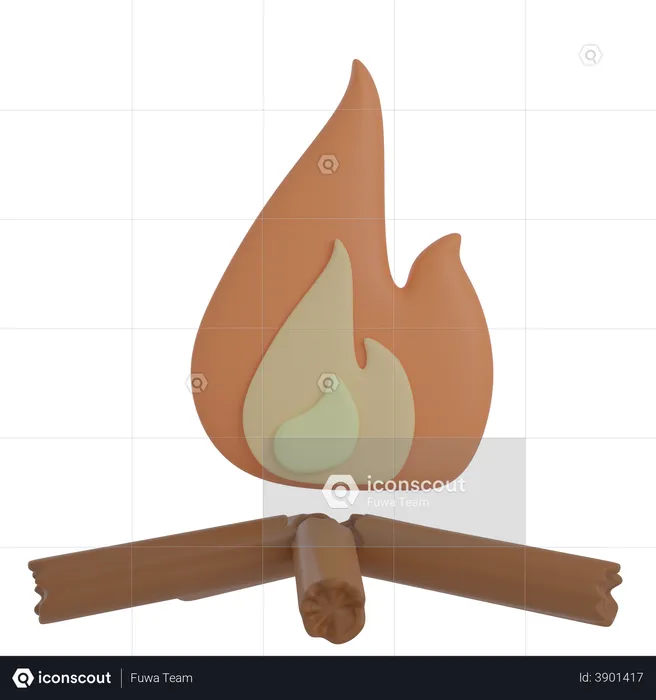 Campfire  3D Illustration