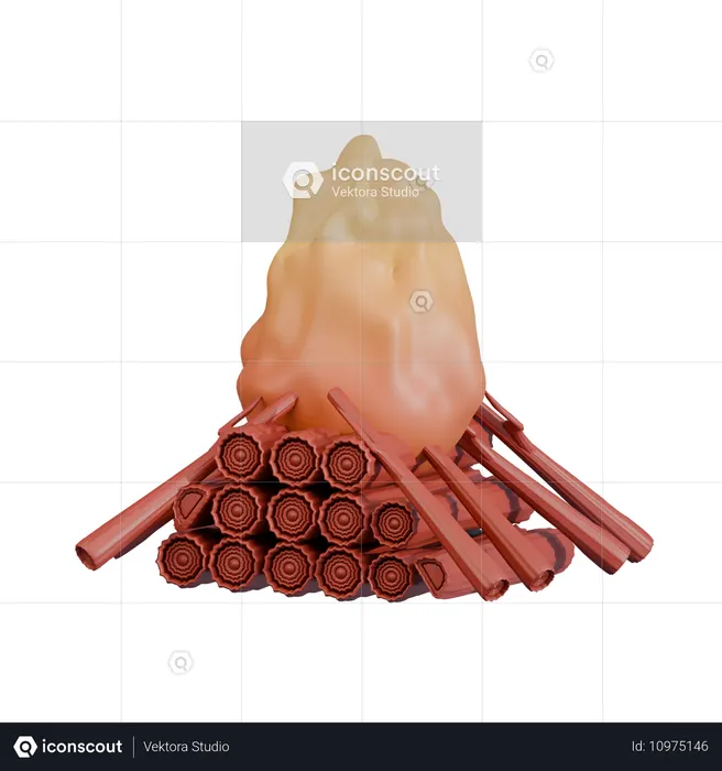 Campfire Logs A Pyramid Formation  3D Icon