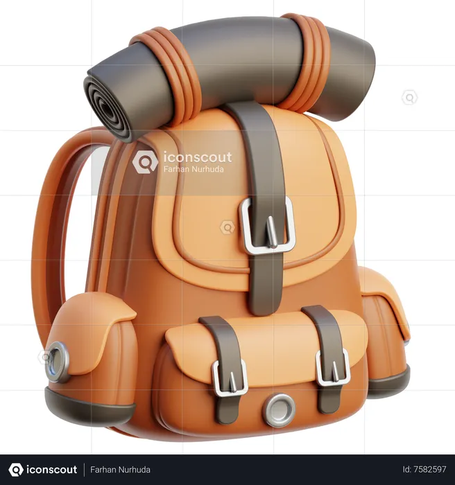 Camping Backpack  3D Icon