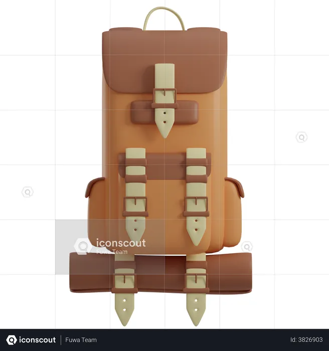 Camping Backpack  3D Illustration