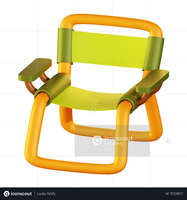 Camping Folded Chair  3D Icon