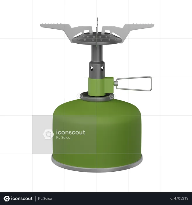 Camping gas stove  3D Illustration