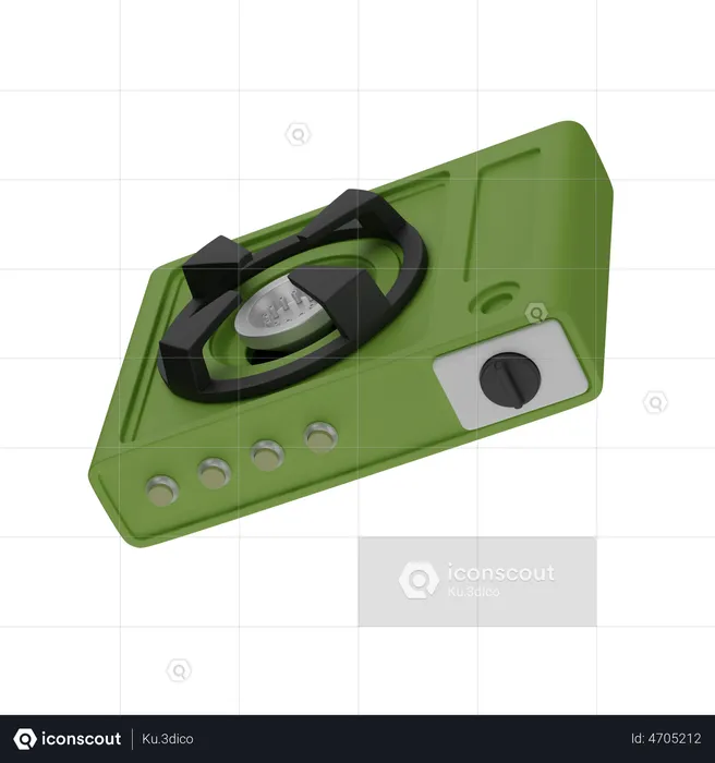 Camping gas stove  3D Illustration