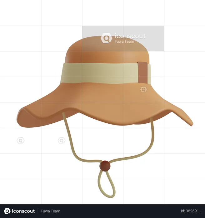 Camping Hat  3D Illustration