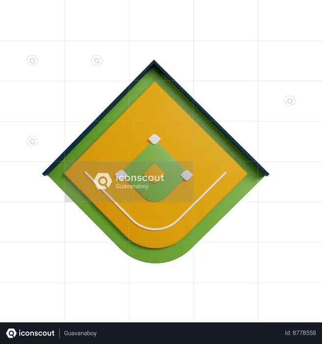 Campo de béisbol  3D Icon