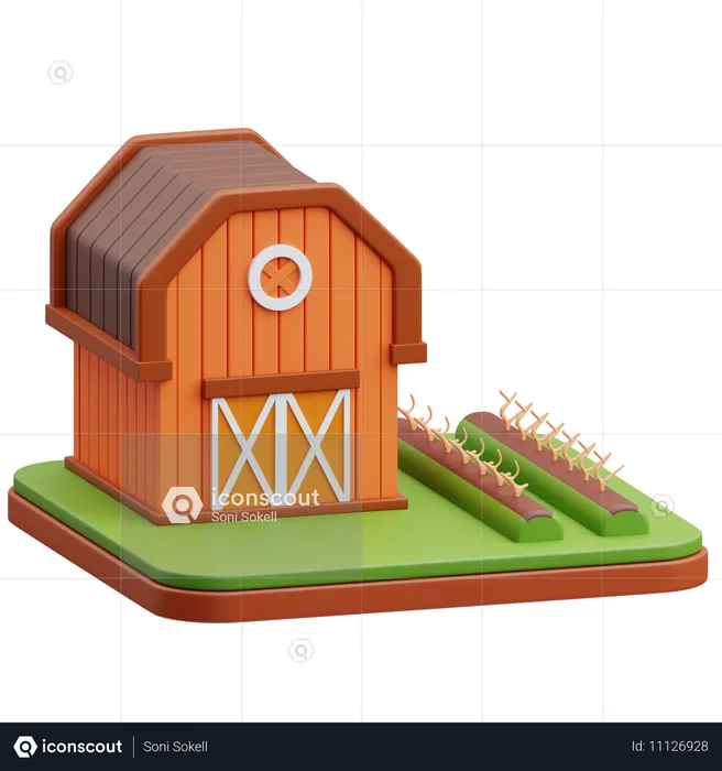 Campo de cultivo  3D Icon