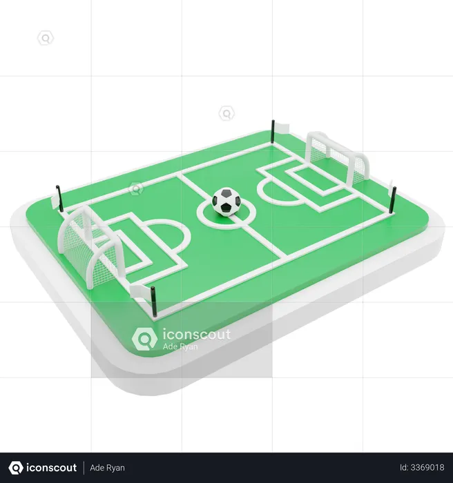 Campo de futebol  3D Illustration