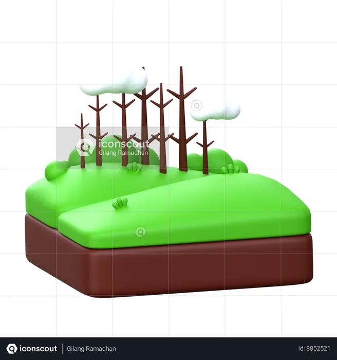 Campo florestal  3D Icon