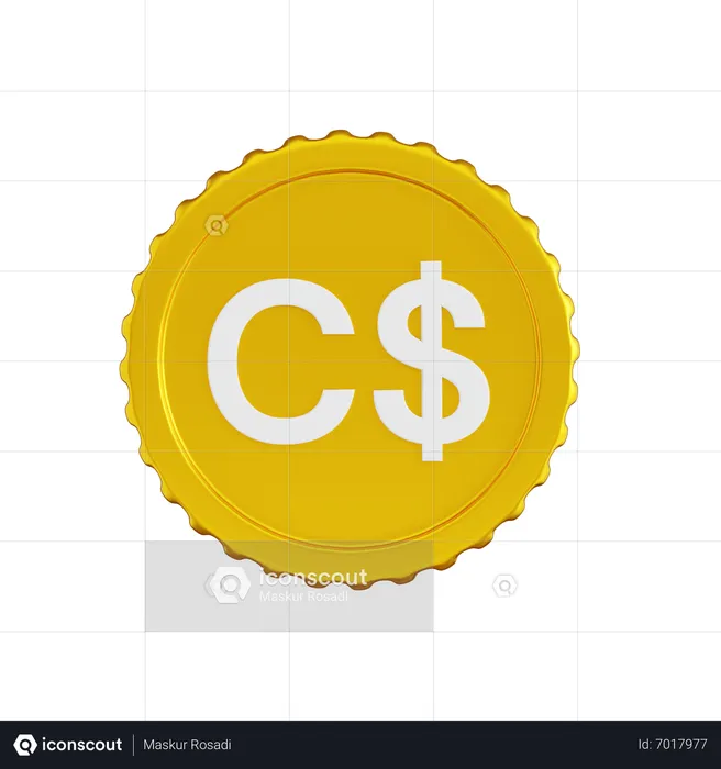 Canada Dollar Coin  3D Icon