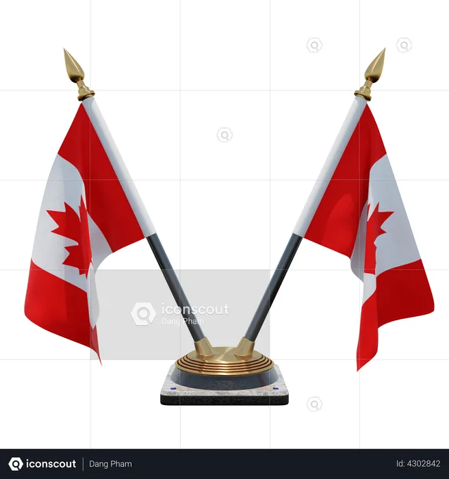 Canada Double Desk Flag Stand Flag 3D Flag
